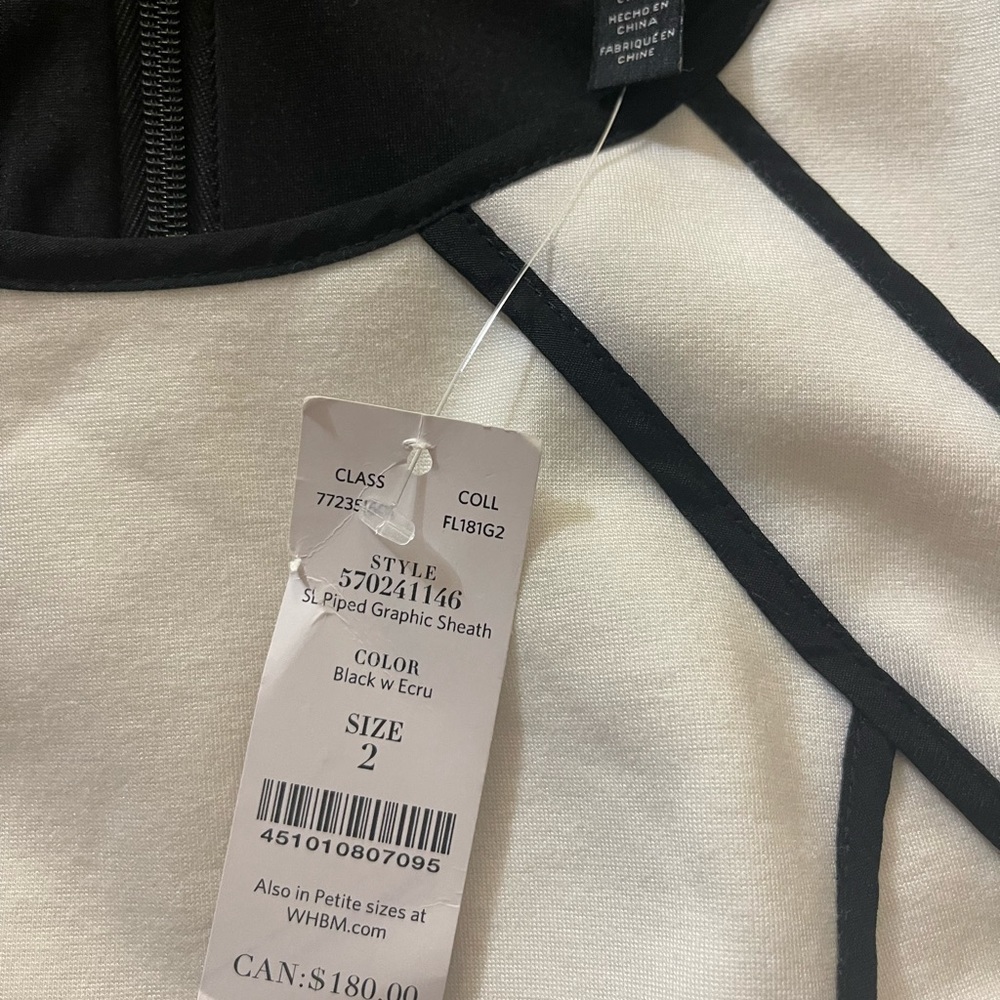 WHBM New Contrast Piping Dress Size 2 NWT - Picture 5 of 6